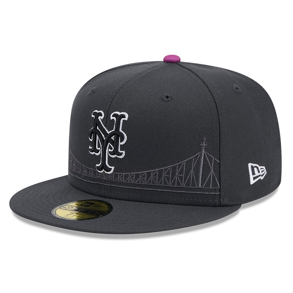 New Era Graphite New York Mets City Connect 59FIFTY‎ Fitted Hat Size 8 (XL) NEW